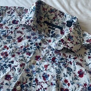 PERRY ELLIS MEN’S FLORAL PRINT BUTTON DOWN SHORT SLEEVE SHIRT